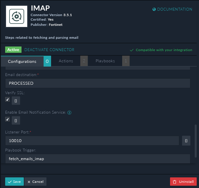 IMAP Connector v3.5.7 FortiSOAR 3.5.7